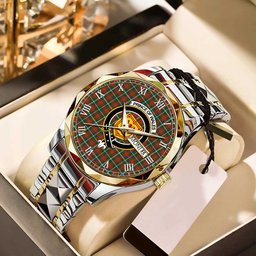 Prince of Wales Tartan Watch Alloy Quartz Watch with Leather Box