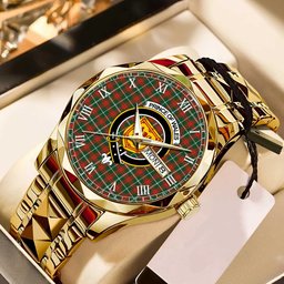 Prince of Wales Tartan Watch Alloy Quartz Watch with Leather Box