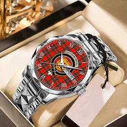 Perthshire District Tartan Watch Alloy Quartz Watch with Leather Box