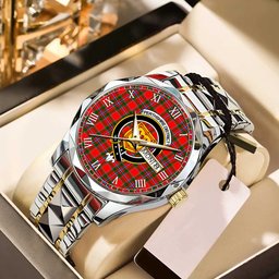 Perthshire District Tartan Watch Alloy Quartz Watch with Leather Box