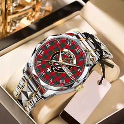 MacPhail Clan Tartan Watch Alloy Quartz Watch with Leather Box