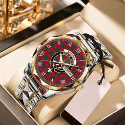 MacPhail Clan Tartan Watch Alloy Quartz Watch with Leather Box