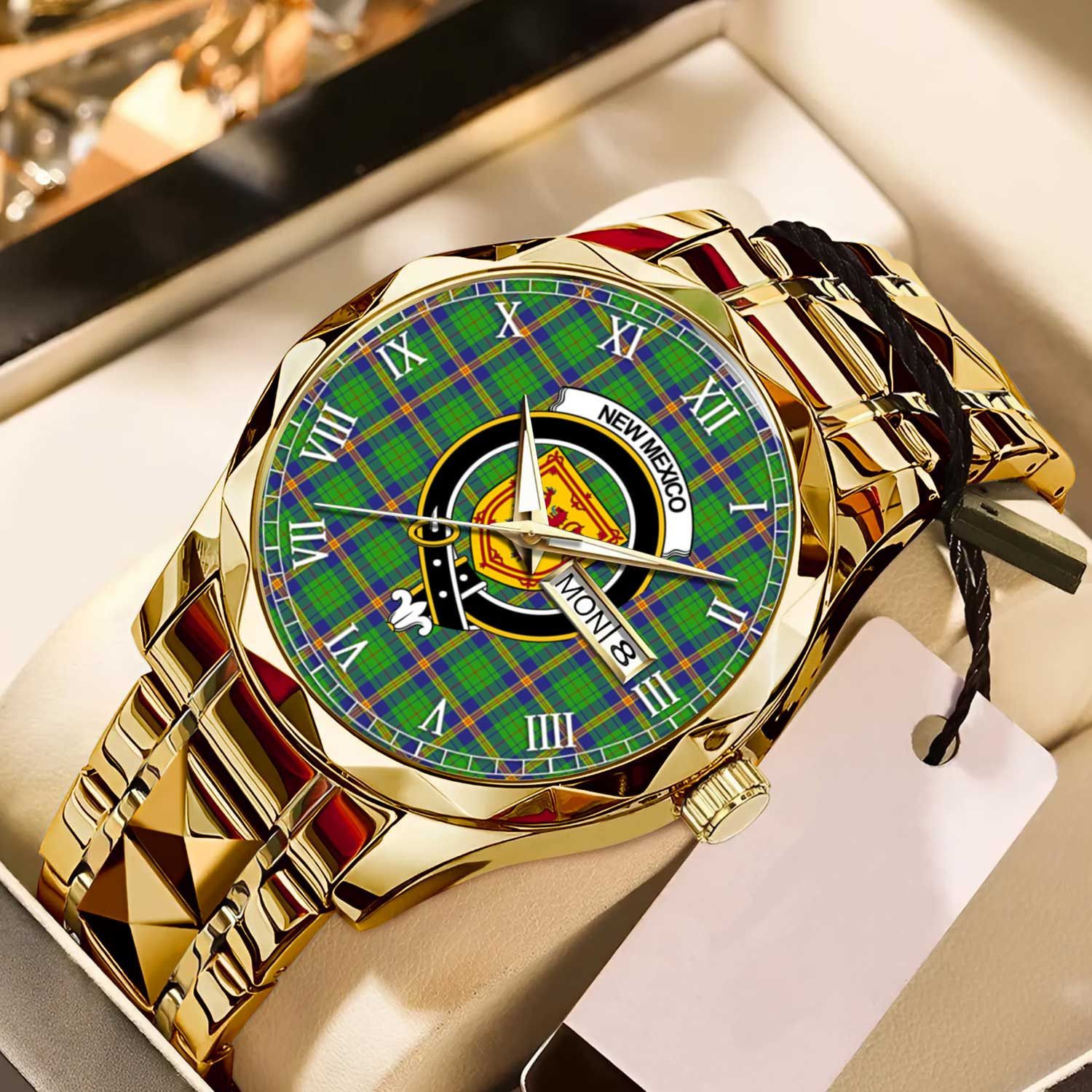 Newman Tartan Watch Alloy Quartz Watch with Leather Box