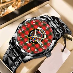 MacPhee Modern Tartan Watch Alloy Quartz Watch with Leather Box