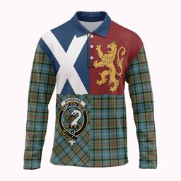 ScotsTee Shop Scottish Brisbane Crest Tartan Polo Shirt Lion Rampant Saltire