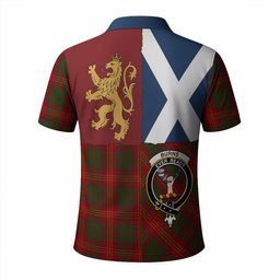 ScotsTee Shop Scottish Burns Crest Tartan Polo Shirt Lion Rampant Saltire