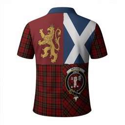 ScotsTee Shop Scottish Brodie Crest Tartan Polo Shirt Lion Rampant Saltire