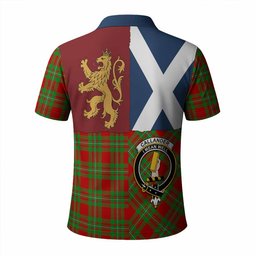 ScotsTee Shop Scottish Callander Crest Tartan Polo Shirt Lion Rampant Saltire