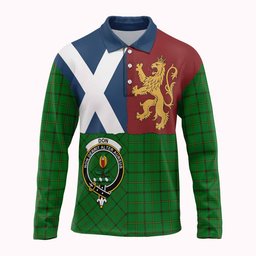ScotsTee Shop Scottish Don Crest Tartan Polo Shirt Lion Rampant Saltire