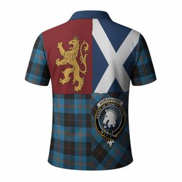 ScotsTee Shop Scottish Horsburgh Crest Tartan Polo Shirt Lion Rampant Saltire