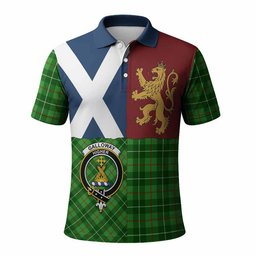 ScotsTee Shop Scottish Galloway Crest Tartan Polo Shirt Lion Rampant Saltire