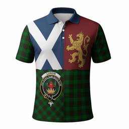 ScotsTee Shop Scottish Lundin Crest Tartan Polo Shirt Lion Rampant Saltire