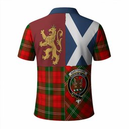 ScotsTee Shop Scottish Gartshore Crest Tartan Polo Shirt Lion Rampant Saltire
