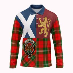 ScotsTee Shop Scottish Gartshore Crest Tartan Polo Shirt Lion Rampant Saltire