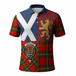 ScotsTee Shop Scottish Gartshore Crest Tartan Polo Shirt Lion Rampant Saltire