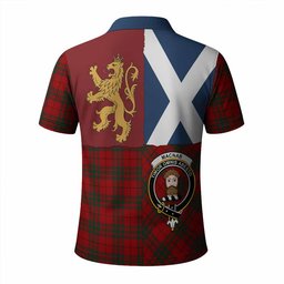 ScotsTee Shop Scottish MacNab (McNab) Crest Tartan Polo Shirt Lion Rampant Saltire