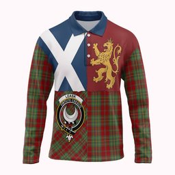 ScotsTee Shop Scottish Leask Crest Tartan Polo Shirt Lion Rampant Saltire