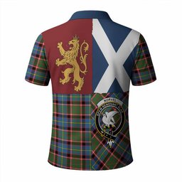 ScotsTee Shop Scottish Norvel Crest Tartan Polo Shirt Lion Rampant Saltire
