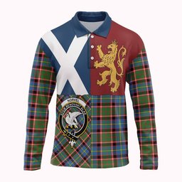 ScotsTee Shop Scottish Norvel Crest Tartan Polo Shirt Lion Rampant Saltire