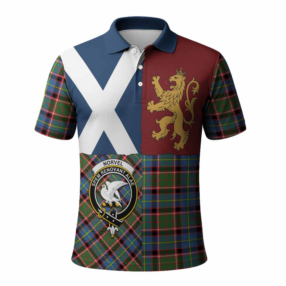 ScotsTee Shop Scottish Norvel Crest Tartan Polo Shirt Lion Rampant Saltire