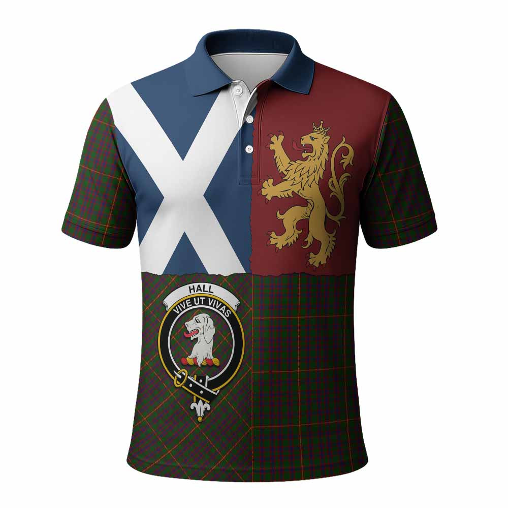 ScotsTee Shop Scottish Hall Crest Tartan Polo Shirt Lion Rampant Saltire