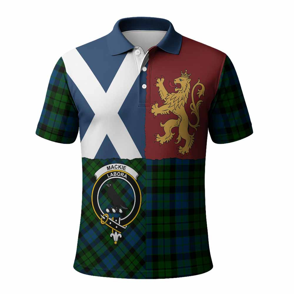 ScotsTee Shop Scottish MacKie (McKie) Crest Tartan Polo Shirt Lion Rampant Saltire