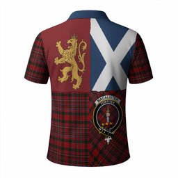 ScotsTee Shop Scottish MacAlister (McAlister) Crest Tartan Polo Shirt Lion Rampant Saltire