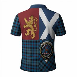 ScotsTee Shop Scottish MacCorquodale (McCorquodale) Crest Tartan Polo Shirt Lion Rampant Saltire