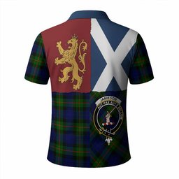ScotsTee Shop Scottish Jamieson Crest Tartan Polo Shirt Lion Rampant Saltire
