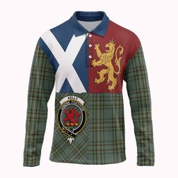 ScotsTee Shop Scottish Kelly Crest Tartan Polo Shirt Lion Rampant Saltire