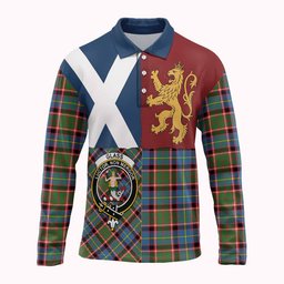 ScotsTee Shop Scottish Glass Crest Tartan Polo Shirt Lion Rampant Saltire