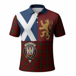 ScotsTee Shop Scottish Carruthers Crest Tartan Polo Shirt Lion Rampant Saltire