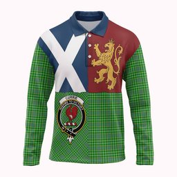 ScotsTee Shop Scottish Currie Crest Tartan Polo Shirt Lion Rampant Saltire