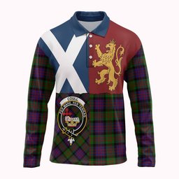 ScotsTee Shop Scottish Coull Crest Tartan Polo Shirt Lion Rampant Saltire
