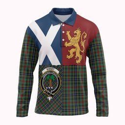 ScotsTee Shop Scottish Bisset Crest Tartan Polo Shirt Lion Rampant Saltire