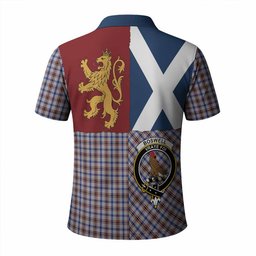 ScotsTee Shop Scottish Boswell Crest Tartan Polo Shirt Lion Rampant Saltire