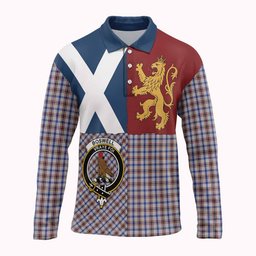 ScotsTee Shop Scottish Boswell Crest Tartan Polo Shirt Lion Rampant Saltire