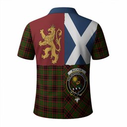 ScotsTee Shop Scottish Buchan Crest Tartan Polo Shirt Lion Rampant Saltire