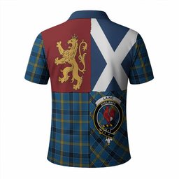 ScotsTee Shop Scottish Laing Crest Tartan Polo Shirt Lion Rampant Saltire