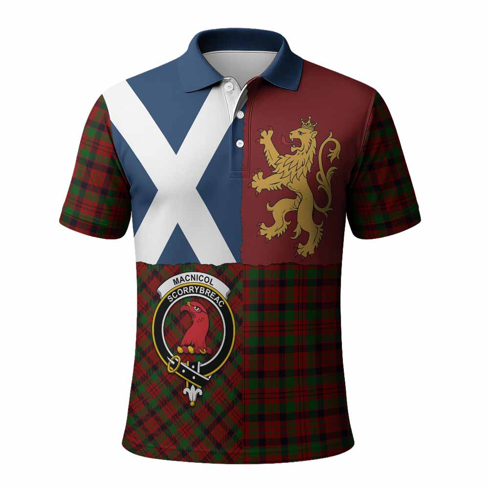 ScotsTee Shop Scottish MacNicol (McNicol) Crest Tartan Polo Shirt Lion Rampant Saltire