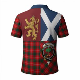 ScotsTee Shop Scottish Fenton Crest Tartan Polo Shirt Lion Rampant Saltire