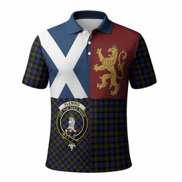 ScotsTee Shop Scottish Fleming Crest Tartan Polo Shirt Lion Rampant Saltire