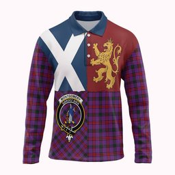 ScotsTee Shop Scottish Montgomery Crest Tartan Polo Shirt Lion Rampant Saltire