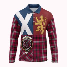 ScotsTee Shop Scottish Little Crest Tartan Polo Shirt Lion Rampant Saltire