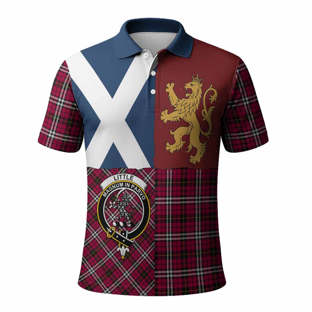ScotsTee Shop Scottish Little Crest Tartan Polo Shirt Lion Rampant Saltire