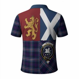 ScotsTee Shop Scottish Nevoy Crest Tartan Polo Shirt Lion Rampant Saltire