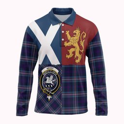 ScotsTee Shop Scottish Nevoy Crest Tartan Polo Shirt Lion Rampant Saltire