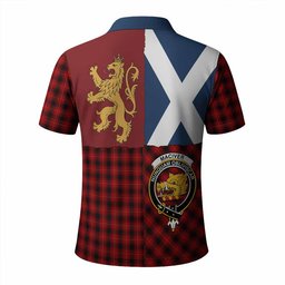 ScotsTee Shop Scottish MacIver (McIver) Crest Tartan Polo Shirt Lion Rampant Saltire