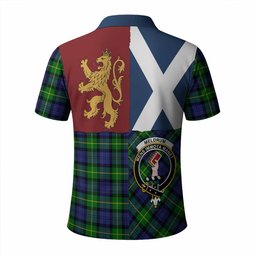 ScotsTee Shop Scottish Meldrum Crest Tartan Polo Shirt Lion Rampant Saltire