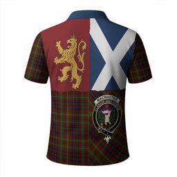ScotsTee Shop Scottish MacMaster (McMaster) Crest Tartan Polo Shirt Lion Rampant Saltire